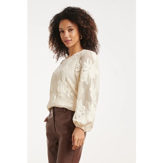 Smashed Lemon Mesh top met 3d bloemenborduursel | - Image 3
