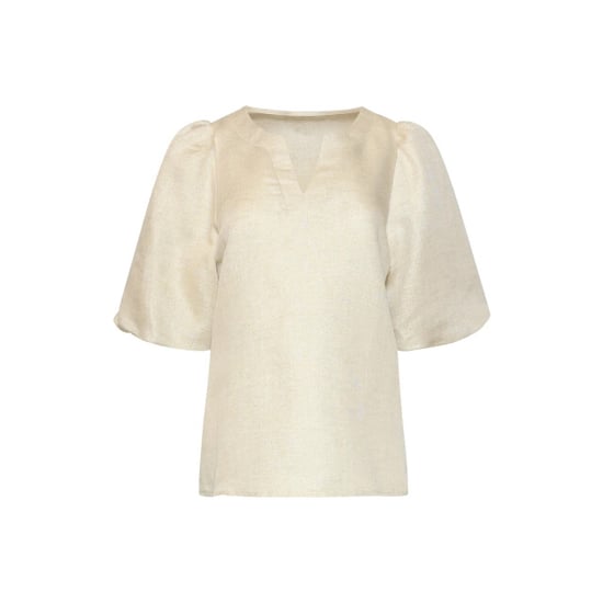 Smashed Lemon Top met metallic glans en wijde mouwen | - Image 3