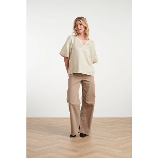 Smashed Lemon Top met metallic glans en wijde mouwen | - Image 6