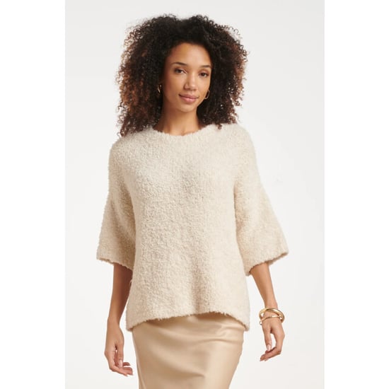 Smashed Lemon Crèmekleurige fuzzy boucle top | - Image 3