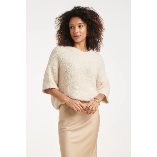 Smashed Lemon Crèmekleurige fuzzy boucle top | - Image 6
