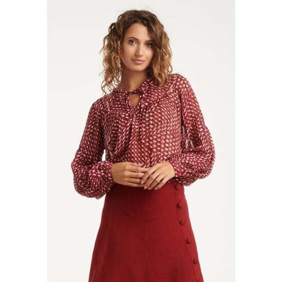 Smashed Lemon 25707 bordeaux en babyroze geometrische geprint blouse | - Image 1