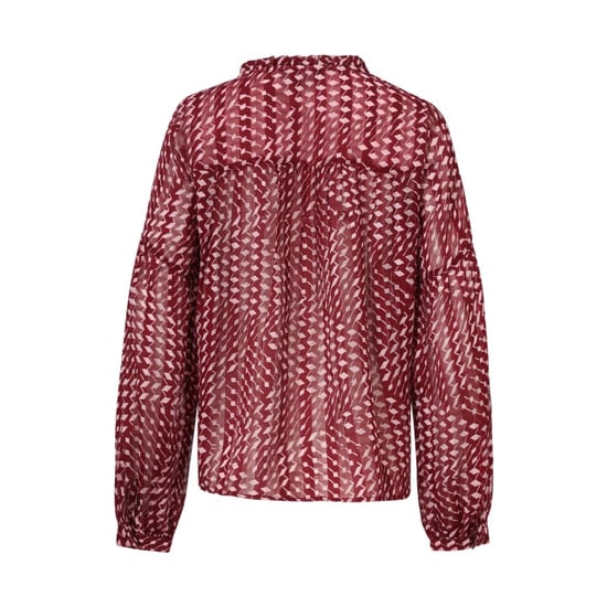 Smashed Lemon 25707 bordeaux en babyroze geometrische geprint blouse | - Image 2