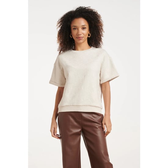 Smashed Lemon Top met ton-sur-ton geborduurd print | - Image 1