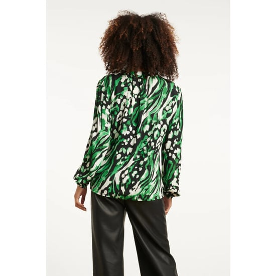 Smashed Lemon 25678 groen en zwart dierenprint top met v-hals | - Image 5