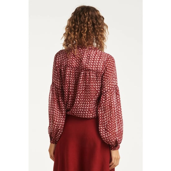 Smashed Lemon 25707 bordeaux en babyroze geometrische geprint blouse | - Image 6