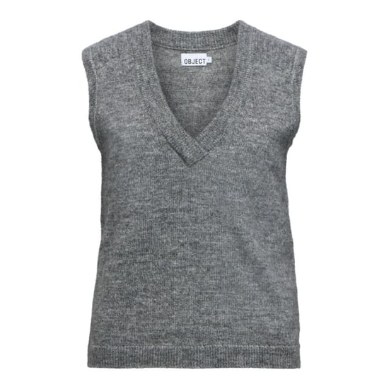 Object objdenisi s/l re knit vest noos 23049215 medium grey melange - Image 1