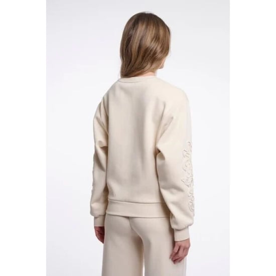 Rino & Pelle Manar.7002612 rino en pelle crew neck sweater with applicated sleeves off white - Image 3
