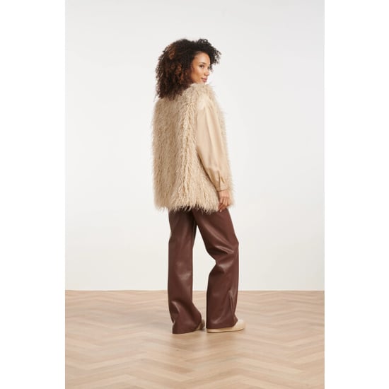 Smashed Lemon Luxe faux fur gilet met lange lengte | - Image 6