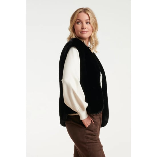 Smashed Lemon Faux fur gilet met opstaande kraag | - Image 4