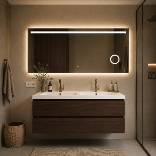 Vtw Living badkamerspiegel met led verlichting en verwarming 180 x 80 cm - Image 1