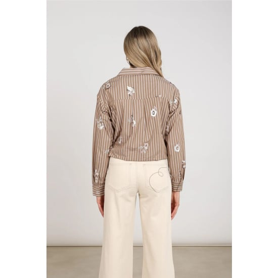 Nukus Nkf02137 340 newport blouse stripe flower taupe/offwhite - Image 3