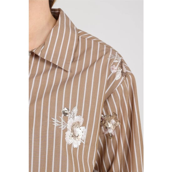 Nukus Nkf02137 340 newport blouse stripe flower taupe/offwhite - Image 6