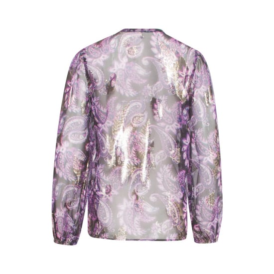 Smashed Lemon 24801 paarse paisley blouse met en jacquard | - Image 6
