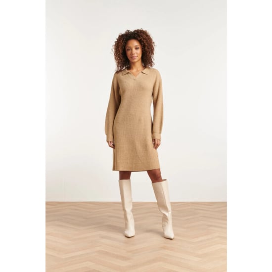 Smashed Lemon 23606 casual gebreide jurk met chique kraag | - Image 4