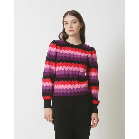 Smashed Lemon 23830 paarse multi zigzag print ronde hals top | - Image 6