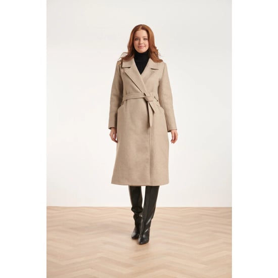 Smashed Lemon 24552 lange beige jas met grote revers - Image 6