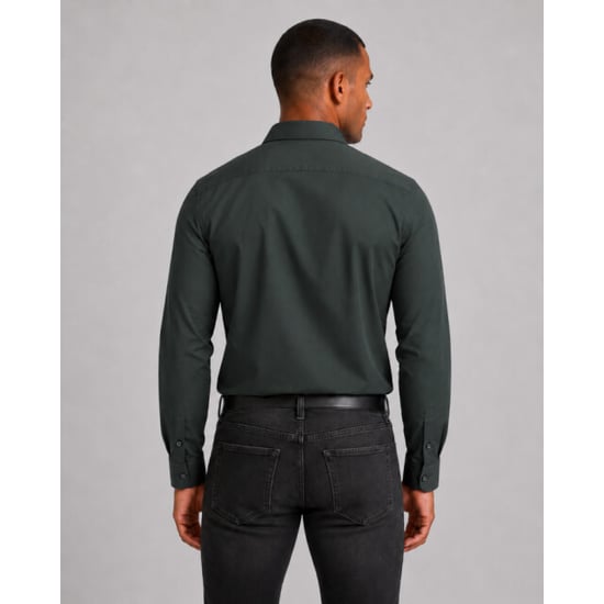 Pure E41300-21750 436 forest green plain overhemd - Image 2