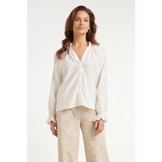 Smashed Lemon Blouse van luchtige stof met borduurdetails | - Image 3
