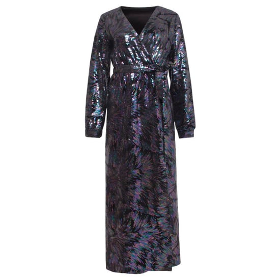 Smashed Lemon 24773 multicolour pailletten maxi jurk met e velours | - Image 2