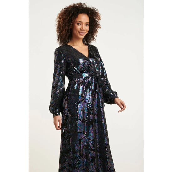 Smashed Lemon 24773 multicolour pailletten maxi jurk met e velours | - Image 3