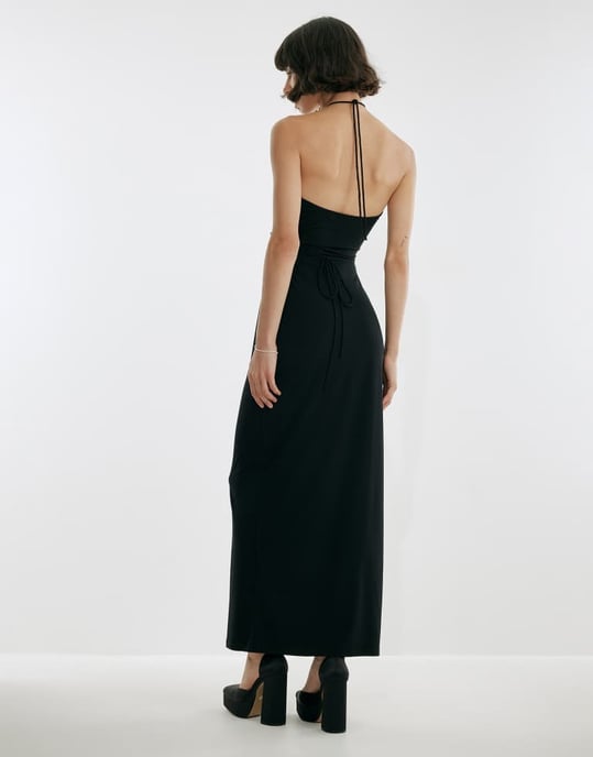 NA-KD X Josefine HJ cut out maxi dress in black - Image 4