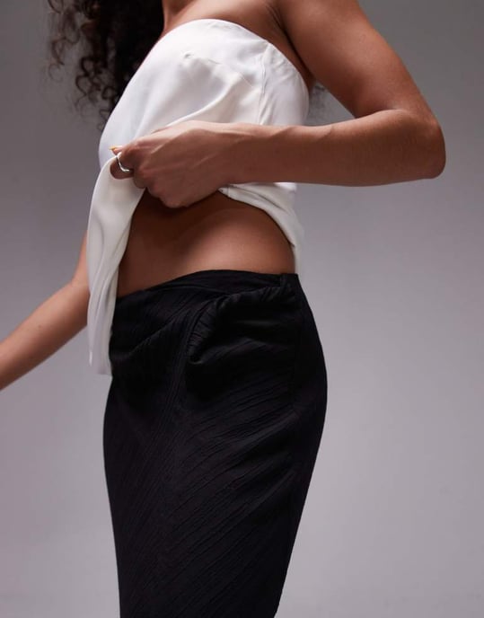 Topshop co ord twist maxi skirt in black - Image 4