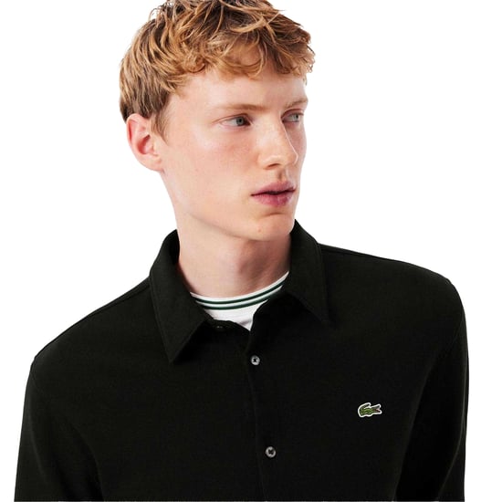 Lacoste Heren-shirt met logo, slim fit en lange mouwen (Zwart) - Image 3