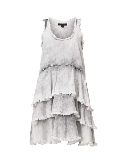 Allsaints cavarly mini dress in denim grey - Image 2
