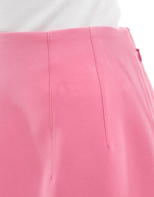 ASOS DESIGN Petite tailored high waist mini skirt in pink - Image 3