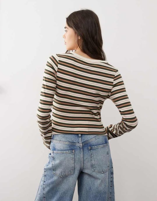 Miss Selfridge retro stripe long sleeve top - Image 4