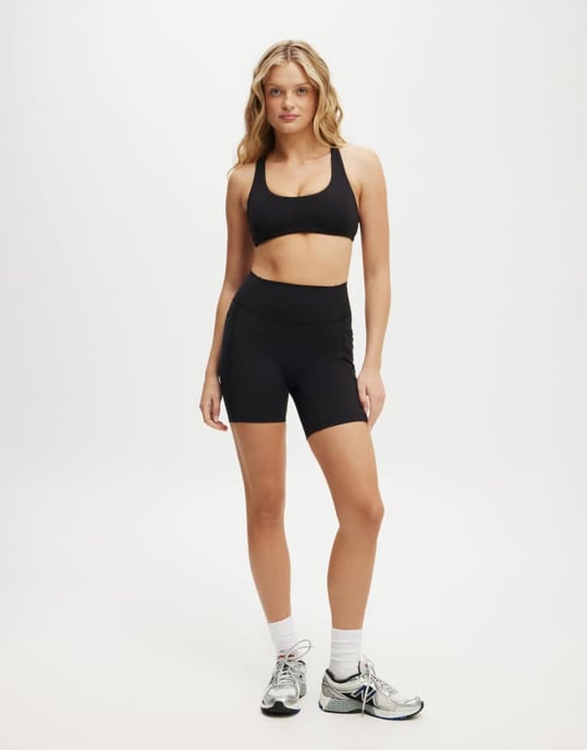 Cotton On Ultra soft plunge strappy crop in black - Image 3
