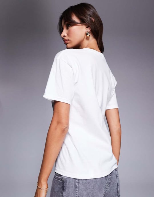 In The Style 'big heart' slogan baby tee in white - Image 3