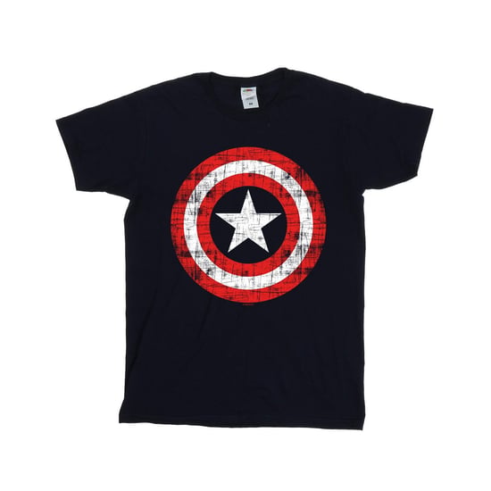 Marvel Jongens Avengers Captain America Gekrast Schild T-Shirt (Marineblauw) - Image 2
