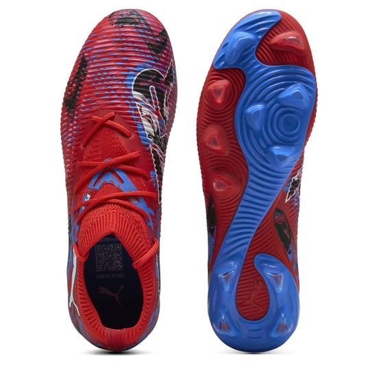 Puma Future 8 voetbalschoenen voor heren, geschikt voor stevige ondergrond (Rood/Blauw) - Image 3