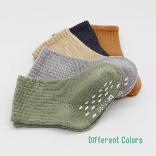 Bistyle Baby Grip Enkelsokken 5 Paar | Antislipsokken voor pasgeborenen, baby's en peuters | Biologisch katoen | Enkelsokken voor kinderen, jongens en meisjes - Image 2