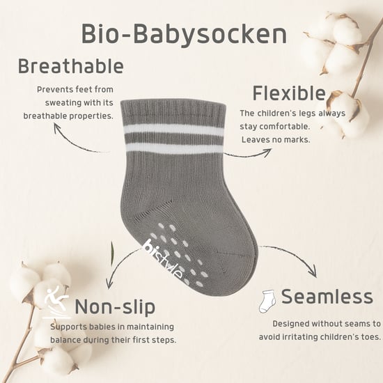 Bistyle Baby Grip Enkelsokken 5 Paar | Antislipsokken voor pasgeborenen, baby's en peuters | Biologisch katoen | Enkelsokken voor kinderen, jongens en meisjes - Image 5