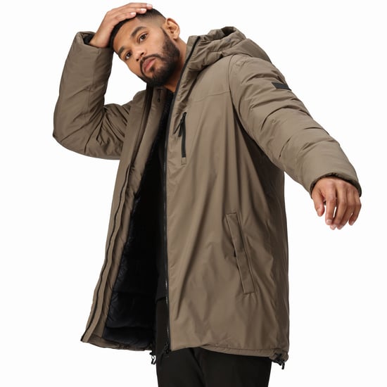 Regatta Mens Yewbank II Hooded Waterproof Outdoor Winter Park Jacket - Crocodile - Image 4