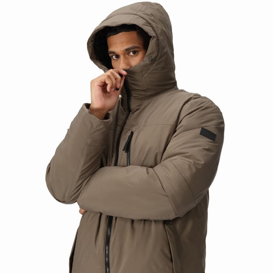 Regatta Mens Yewbank II Hooded Waterproof Outdoor Winter Park Jacket - Crocodile - Image 5
