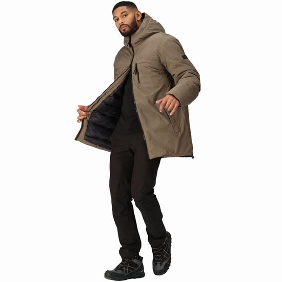 Regatta Mens Yewbank II Hooded Waterproof Outdoor Winter Park Jacket - Crocodile - Image 6