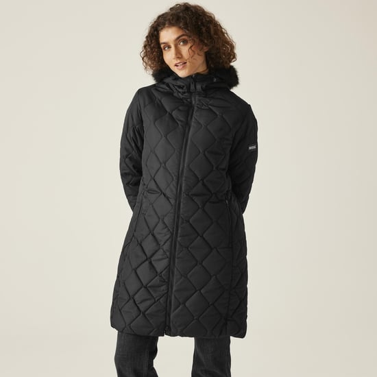 Regatta Womens Fritha III Insulated Faux Fur Hooded Parka Jacket Coat - Image 1