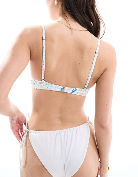 Cotton On balconette bikini bra top in picnic in jardin print - Image 2