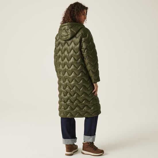 Regatta Womens Cambrie II Long Line Long Length Hooded Quilted Padded Jacket - Image 2