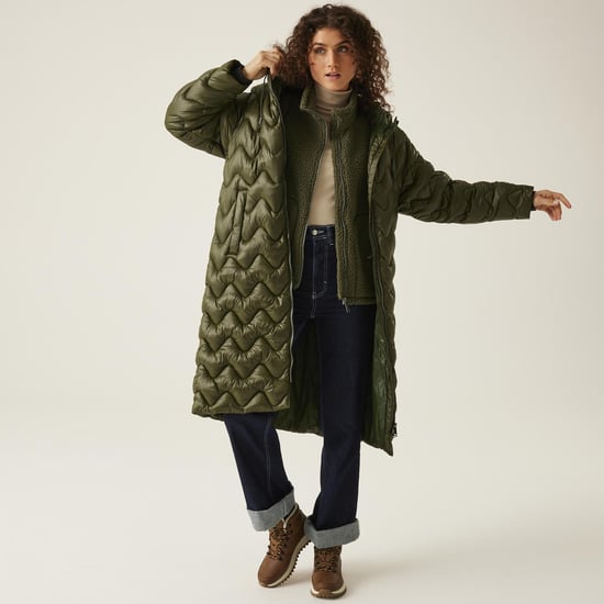 Regatta Womens Cambrie II Long Line Long Length Hooded Quilted Padded Jacket - Image 3