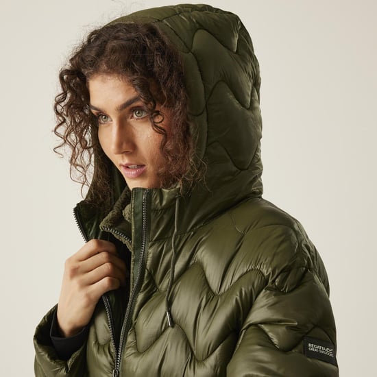 Regatta Womens Cambrie II Long Line Long Length Hooded Quilted Padded Jacket - Image 4