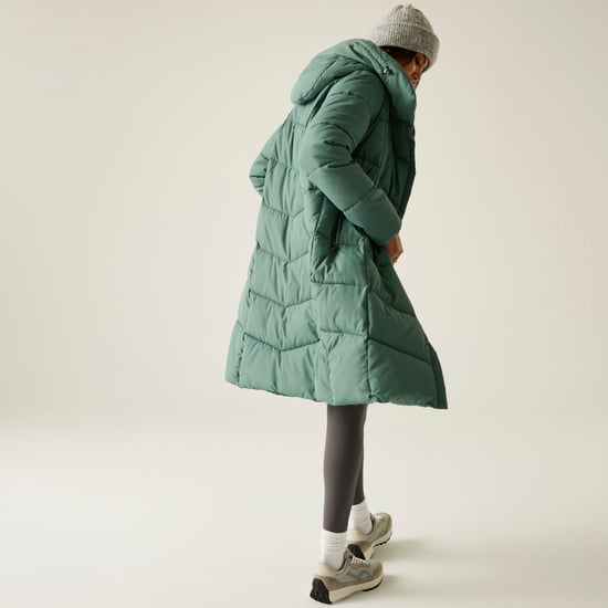 Regatta Womens Nurie Longline Hooded Warm Winter Quilted Padded Jacket Coat - Image 2