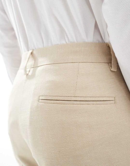 ASOS DESIGN wedding skinny suit trousers in stone - Image 3