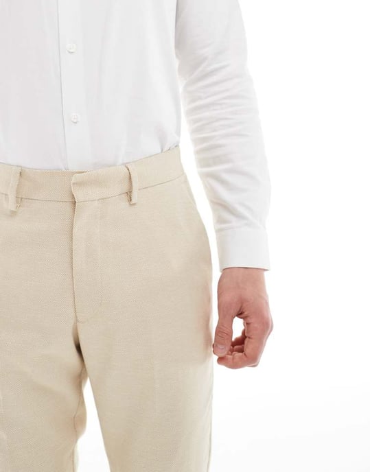 ASOS DESIGN wedding skinny suit trousers in stone - Image 4