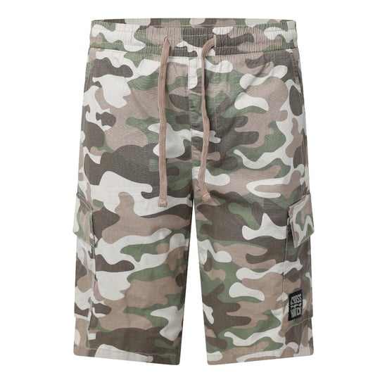 Crosshatch Heren Camouflage Cargo Shorts (Kiezelsteentjes) - Image 1