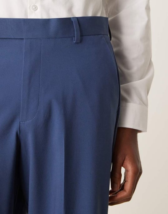 ASOS DESIGN wide leg suit trousers in blue - Image 3